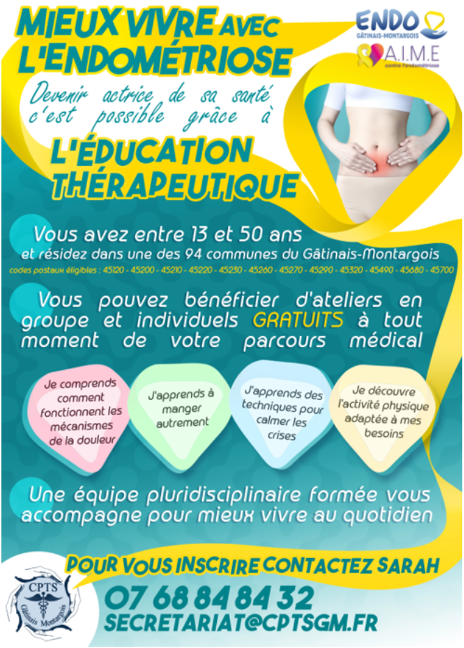 Affiche Education Thérapeutique Patient pour l'endométriose Montargis